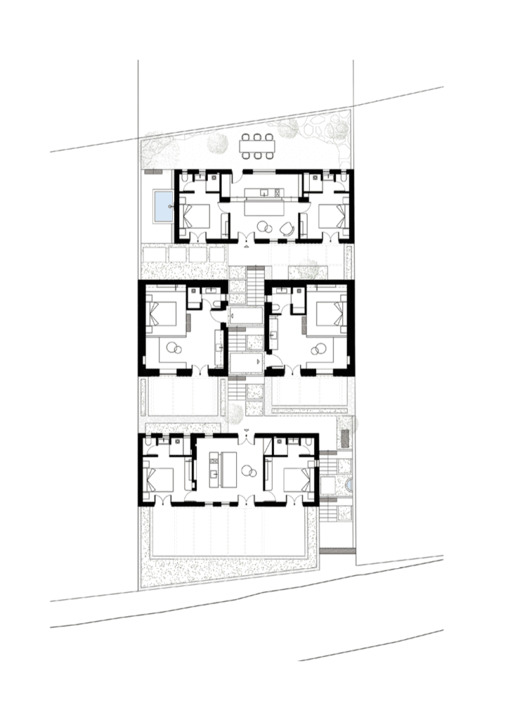 plans of olea suites -architecture studio Maneo